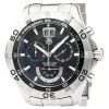 Tag Heuer Black Stainless Steel Aquaracer Chronograph Grand Date CAF101A Men's Wristwatch 44MM For Men
