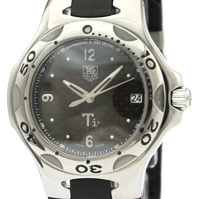 Tag Heuer Black Stainless Steel And Rubber Kirium WL1180 Men's Wristwatch 36MM For Men 2 Tag Heuer Black Stainless Steel And Rubber Kirium WL1180 Men's Wristwatch 36MM For Men - Image 2