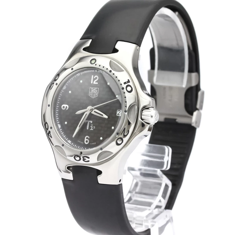 Tag Heuer Black Stainless Steel And Rubber Kirium WL1180 Men's Wristwatch 36MM For Men 1 Tag Heuer Black Stainless Steel And Rubber Kirium WL1180 Men's Wristwatch 36MM For Men