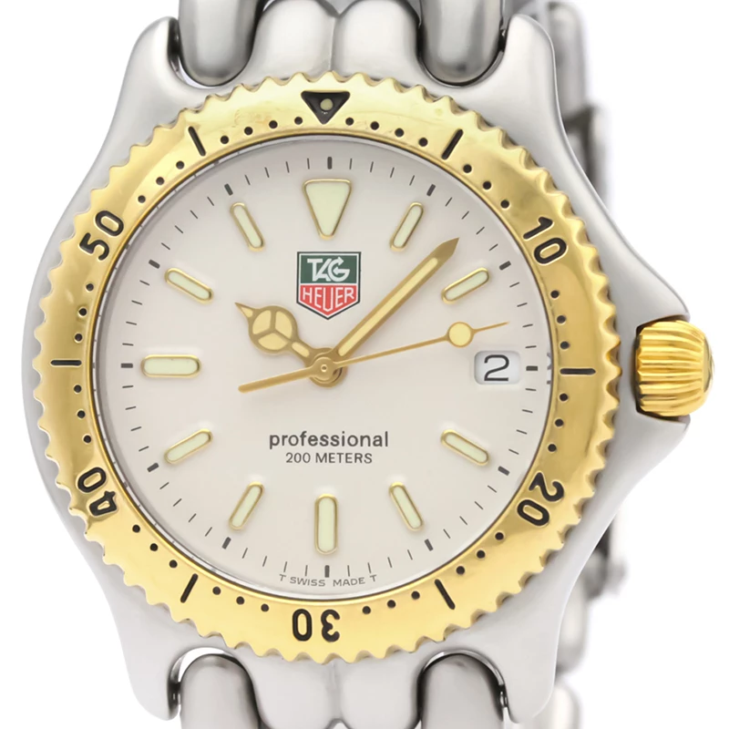 Tag Heuer Gray 18K Yellow Gold Plated Stainless Steel Sel Professional 200M S95.813 Men's Wristwatch 34 MM For Men 2 Tag Heuer Gray 18K Yellow Gold Plated Stainless Steel Sel Professional 200M S95.813 Men's Wristwatch 34 MM For Men - Image 2