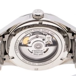 Tag Heuer Silver White Stainless Steel Carrera Caliber 5 WAR201D.BA0723 Men's Wristwatch 40 Mm For Men -Tag Heuer Sales Shop luxury men tag heuer used watches p243519 002