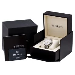 Tag Heuer Silver White Stainless Steel Carrera Caliber 5 WAR201D.BA0723 Men's Wristwatch 40 Mm For Men -Tag Heuer Sales Shop luxury men tag heuer used watches p243519 008