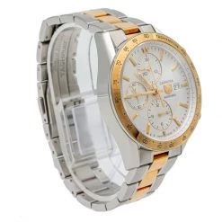 Tag Heuer White Carrera Steel & Yelllow Gold Plated Chronograph Automatic Men'S Watch 41MM For Men -Tag Heuer Sales Shop luxury men tag heuer used watches p249265 003