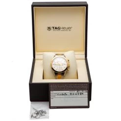 Tag Heuer White Carrera Steel & Yelllow Gold Plated Chronograph Automatic Men'S Watch 41MM For Men -Tag Heuer Sales Shop luxury men tag heuer used watches p249265 005