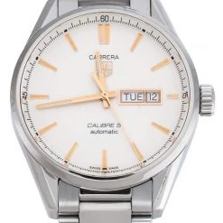Tag Heuer White Stainless Steel Carrera Calibre 5 WAR201D.BA0723 Men's Wristwatch 40 Mm For Men 10 Tag Heuer White Stainless Steel Carrera Calibre 5 WAR201D.BA0723 Men's Wristwatch 40 Mm For Men -Tag Heuer Sales Shop luxury men tag heuer used watches p291756 005