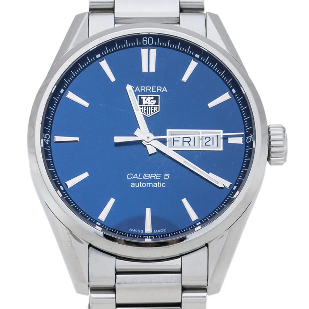 TAG Heuer Blue Stainless Steel Carrera Calibre 5 WAR201E.BA0723 Men's Wristwatch 41 Mm For Men 3 TAG Heuer Blue Stainless Steel Carrera Calibre 5 WAR201E.BA0723 Men's Wristwatch 41 Mm For Men - Image 3