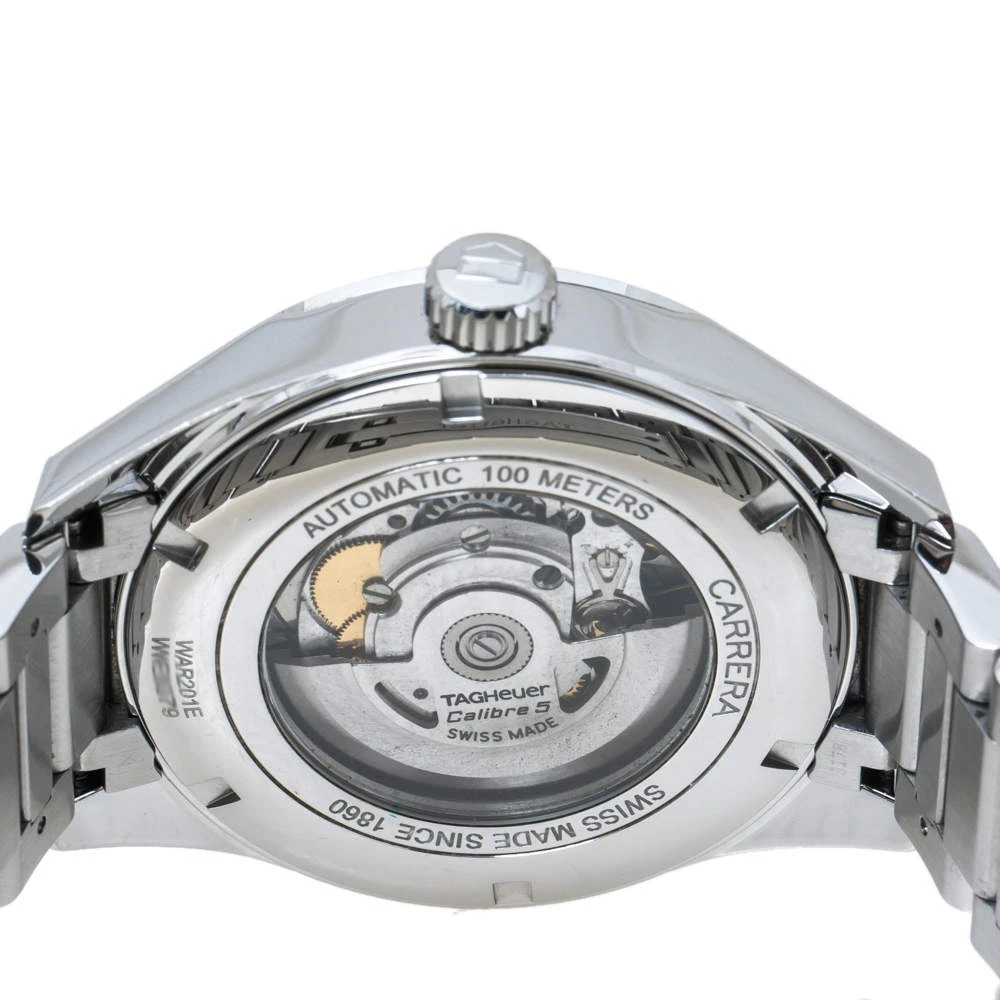 TAG Heuer Blue Stainless Steel Carrera Calibre 5 WAR201E.BA0723 Men's Wristwatch 41 Mm For Men 4 TAG Heuer Blue Stainless Steel Carrera Calibre 5 WAR201E.BA0723 Men's Wristwatch 41 Mm For Men - Image 4