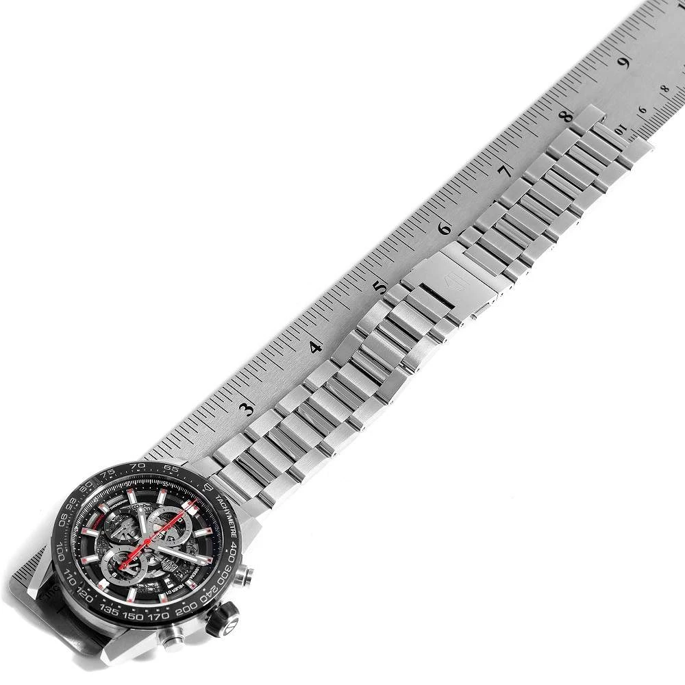 Tag Heuer Black Stainless Steel Carrera Automatic Chronograph CAR2A1W Men's Wristwatch 45 MM For Men 8 Tag Heuer Black Stainless Steel Carrera Automatic Chronograph CAR2A1W Men's Wristwatch 45 MM For Men - Image 8