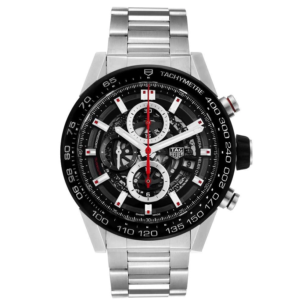 Tag Heuer Black Stainless Steel Carrera Automatic Chronograph CAR2A1W Men's Wristwatch 45 MM For Men 1 Tag Heuer Black Stainless Steel Carrera Automatic Chronograph CAR2A1W Men's Wristwatch 45 MM For Men
