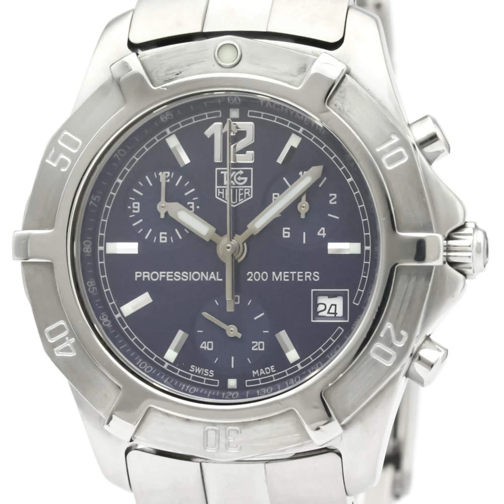 Tag Heuer Blue Stainless Steel 2000 Exclusive Chronograph CN1112 Quartz Men's Wristwatch 38 MM For Men 2 Tag Heuer Blue Stainless Steel 2000 Exclusive Chronograph CN1112 Quartz Men's Wristwatch 38 MM For Men - Image 2