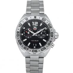 Tag Heuer Black Stainless Steel Formula 1 Alarm WAZ111A.BA0875 Men's Wristwatch 41 MM For Men