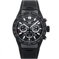 Tag Heuer Black Carbon Fiber Carrera Caibre Heuer 02 Chronograph CBG2A91.FT6173 Men's Wristwatch 45 MM For Men
