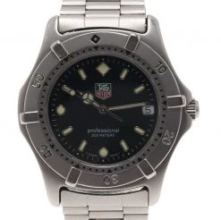 Tag Heuer Black Stainless Steel 2000 Classic Men's Wristwatch 38MM For Men