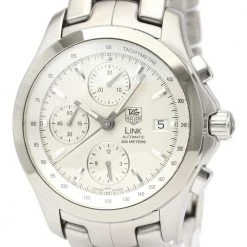 Tag Heuer Silver Stainless Steel Link Chronograph Automatic CJF2111 Men's Wristwatch 42 MM For Men