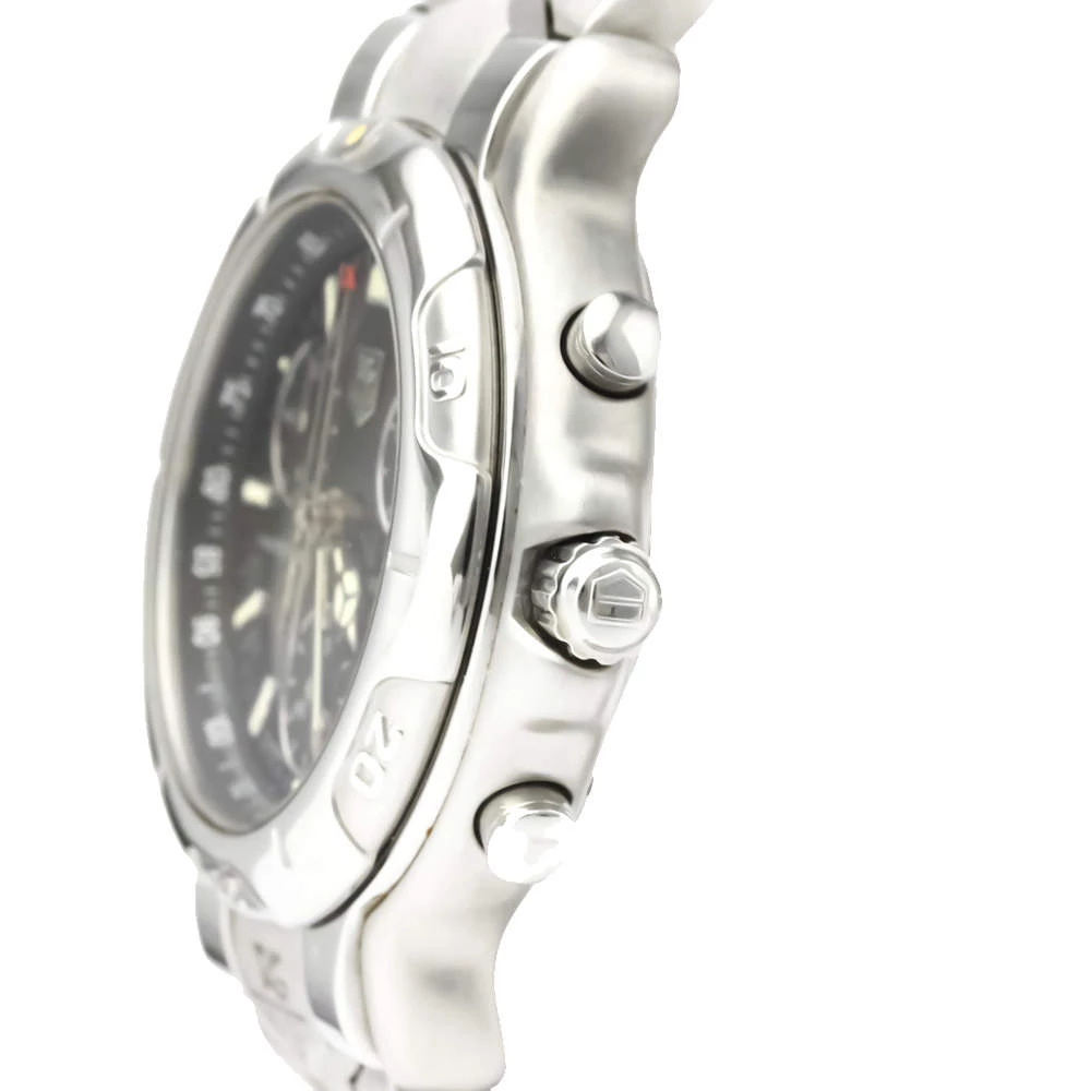 Tag Heuer Black Stainless Steel 6000 Chronogragh Quartz CH1113 Men's Wristwatch 40 MM For Men 6 Tag Heuer Black Stainless Steel 6000 Chronogragh Quartz CH1113 Men's Wristwatch 40 MM For Men - Image 6