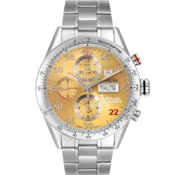 Tag Heuer Champagne Stainless Steel Carrera Day-Date CV2A1H Men's Wristwatch 43 MM For Men