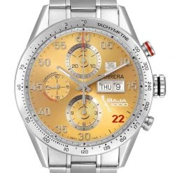 Tag Heuer Champagne Stainless Steel Carrera Day-Date CV2A1H Men's Wristwatch 43 MM For Men -Tag Heuer Sales Shop luxury men tag heuer used watches p403773 009