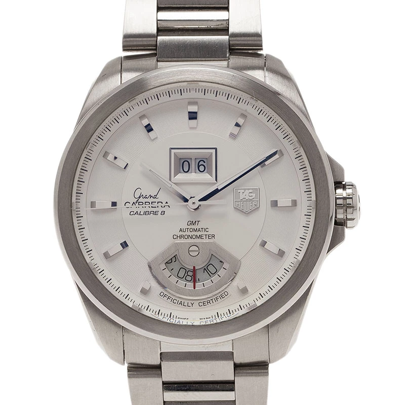 Tag Heuer White Stainless Steel Grand Carrera Calibre 8 Men's Wristwatch 43MM For Men 1 Tag Heuer White Stainless Steel Grand Carrera Calibre 8 Men's Wristwatch 43MM For Men
