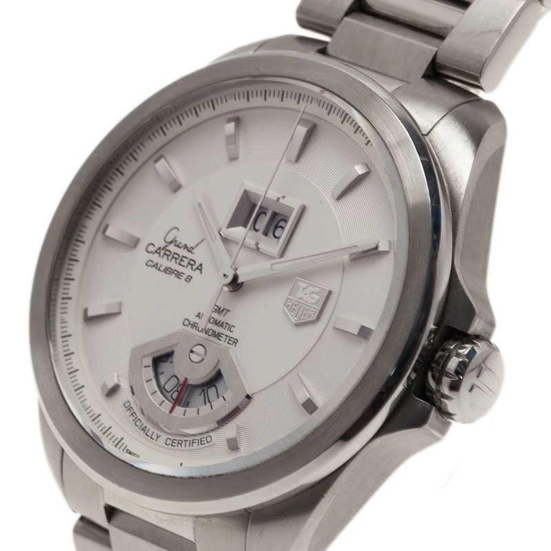 Tag Heuer White Stainless Steel Grand Carrera Calibre 8 Men's Wristwatch 43MM For Men 2 Tag Heuer White Stainless Steel Grand Carrera Calibre 8 Men's Wristwatch 43MM For Men - Image 2
