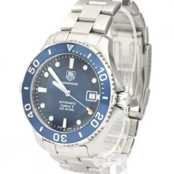 Tag Heuer Blue Stainless Steel Aquaracer WAN2111 Automatic Men's Wristwatch 42 MM For Men -Tag Heuer Sales Shop luxury men tag heuer used watches p415615 002