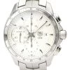 Tag Heuer Silver Stainless Steel Link Calibre 16 Chronograph Automatic CAT2011 Men's Wristwatch 43 MM For Men