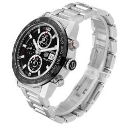 Tag Heuer Black Stainless Steel Carrera Chronograph Automatic CAR201Z Men's Wristwatch 43 MM For Men -Tag Heuer Sales Shop luxury men tag heuer used watches p429663 003