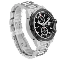 Tag Heuer Black Stainless Steel Carrera Chronograph Automatic CAR201Z Men's Wristwatch 43 MM For Men -Tag Heuer Sales Shop luxury men tag heuer used watches p429663 007
