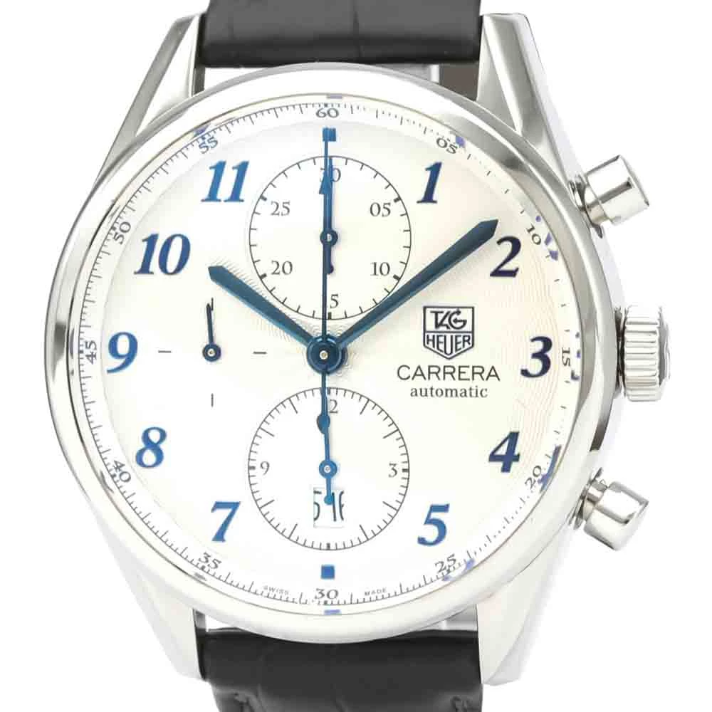 Tag Heuer White Stainless Steel Carrera Heritage Calibre 16 Automatic CAS2111 Men's Wristwatch 41 MM For Men 2 Tag Heuer White Stainless Steel Carrera Heritage Calibre 16 Automatic CAS2111 Men's Wristwatch 41 MM For Men - Image 2