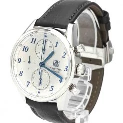 Tag Heuer White Stainless Steel Carrera Heritage Calibre 16 Automatic CAS2111 Men's Wristwatch 41 MM For Men