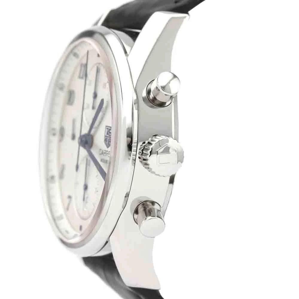 Tag Heuer White Stainless Steel Carrera Heritage Calibre 16 Automatic CAS2111 Men's Wristwatch 41 MM For Men 6 Tag Heuer White Stainless Steel Carrera Heritage Calibre 16 Automatic CAS2111 Men's Wristwatch 41 MM For Men - Image 6