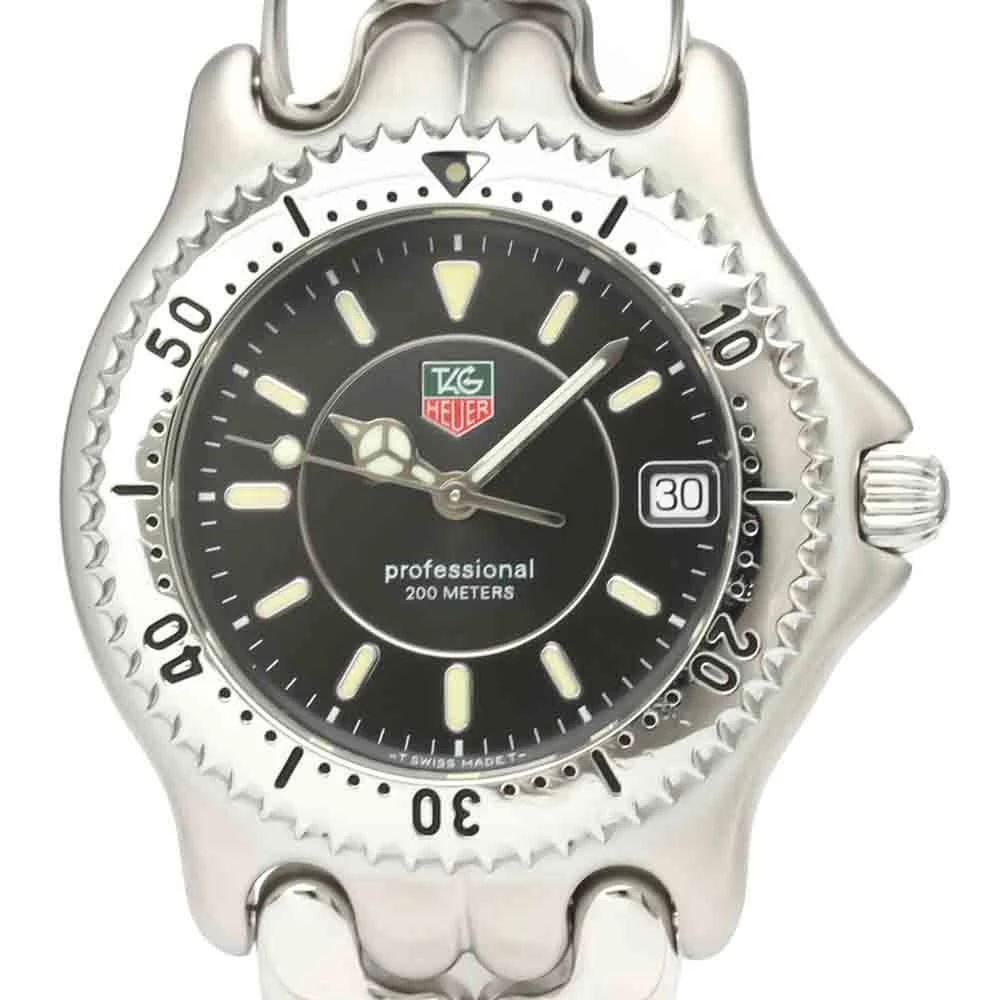 Tag Heuer Black Stainless Steel Sel Professional 200M WG1118 Quartz Men's Wristwatch 38 MM For Men 2 Tag Heuer Black Stainless Steel Sel Professional 200M WG1118 Quartz Men's Wristwatch 38 MM For Men - Image 2