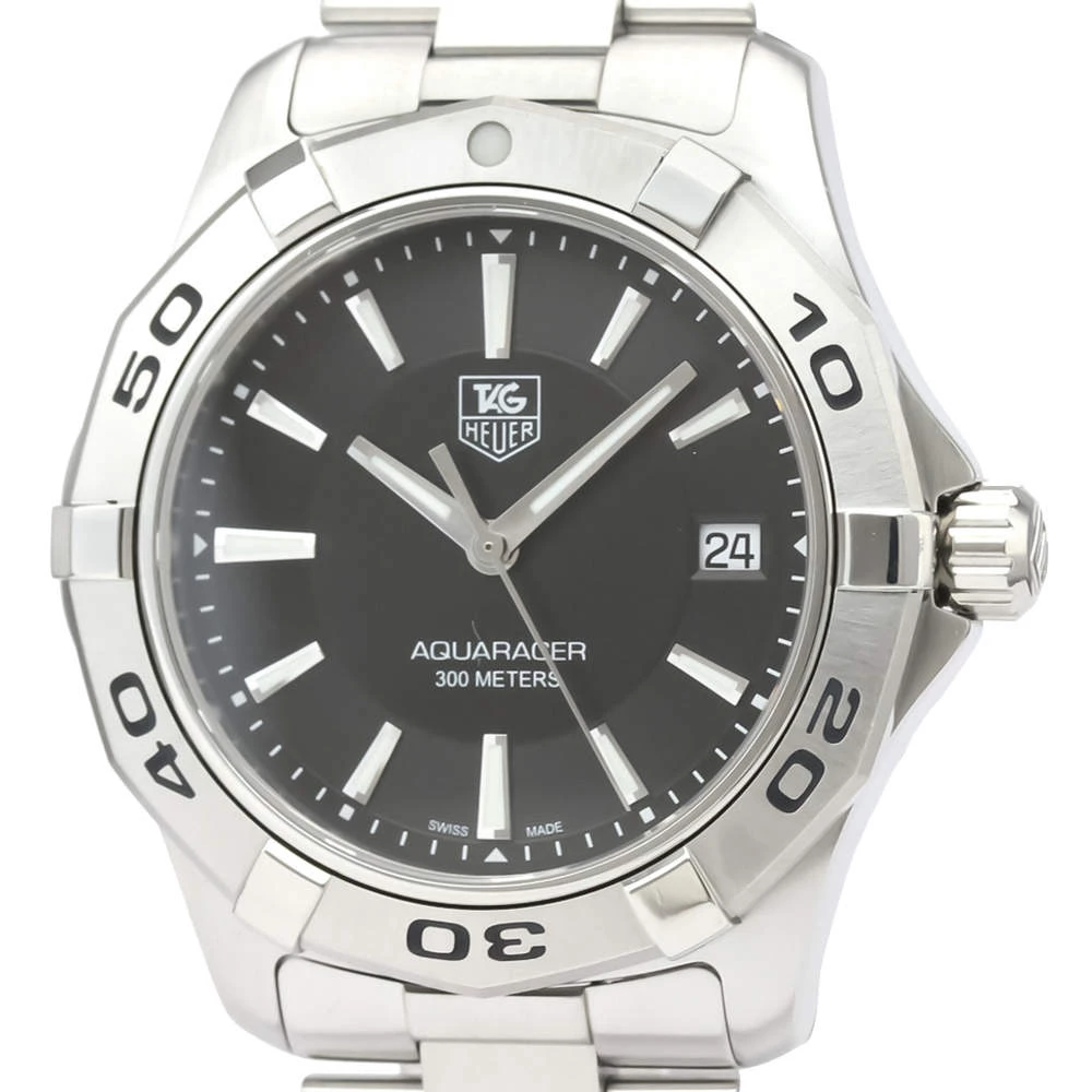 Tag Heuer Black Stainless Steel Aquaracer WAP1110 Quartz Men's Wristwatch 40 MM For Men 2 Tag Heuer Black Stainless Steel Aquaracer WAP1110 Quartz Men's Wristwatch 40 MM For Men - Image 2