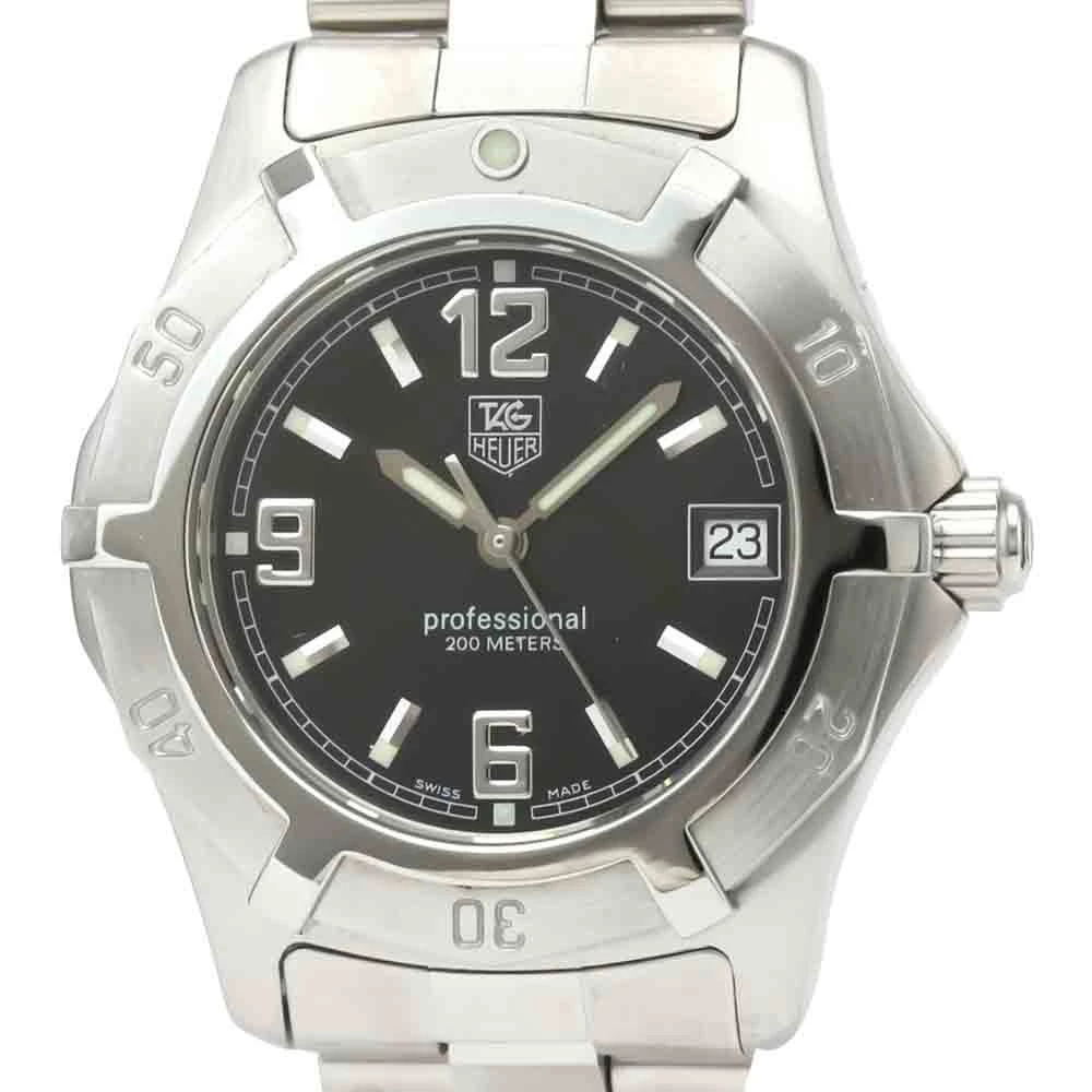 Tag Heuer Black Stainless Steel Professional 200M Quartz WN1210 Men's Wristwatch 34 MM For Men 2 Tag Heuer Black Stainless Steel Professional 200M Quartz WN1210 Men's Wristwatch 34 MM For Men - Image 2