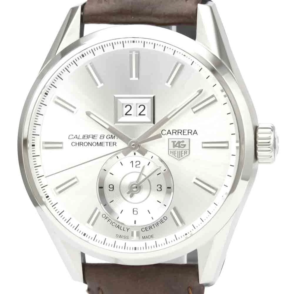 Tag Heuer Silver Stainless Steel Carrera Calibre 8 GMT Automatic WAR5011 Men's Wristwatch 41 MM For Men 2 Tag Heuer Silver Stainless Steel Carrera Calibre 8 GMT Automatic WAR5011 Men's Wristwatch 41 MM For Men - Image 2