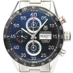 Tag Heuer Black Stainless Steel Carrera Calibre 16 Day Date Chronograph CV2A10 Men's Wristwatch 43 MM For Men -Tag Heuer Sales Shop luxury men tag heuer used watches p438113 001