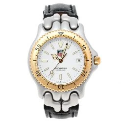 TAG Heuer Vintage White Two-Tone Stainless Steel Professional S/EL S95.806K Men's Wristwatch 38 Mm For Men
