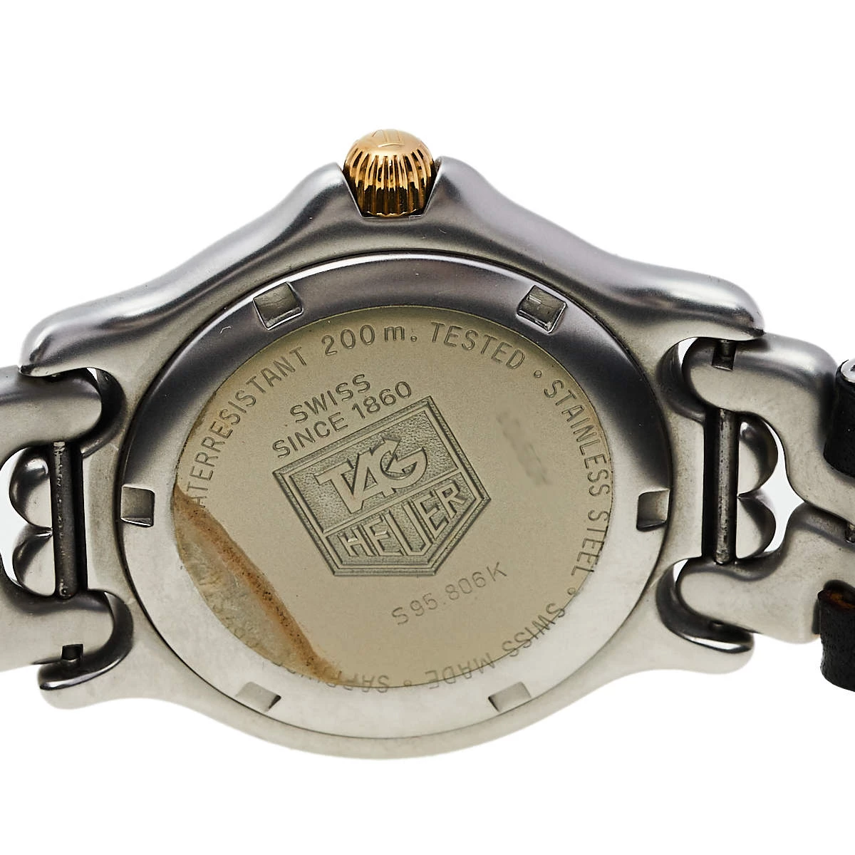 TAG Heuer Vintage White Two-Tone Stainless Steel Professional S/EL S95.806K Men's Wristwatch 38 Mm For Men 4 TAG Heuer Vintage White Two-Tone Stainless Steel Professional S/EL S95.806K Men's Wristwatch 38 Mm For Men - Image 4