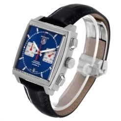 Tag Heuer Blue Stainless Steel Monaco Calibre 12 CAW2111 Men's Wristwatch 39 MM For Men -Tag Heuer Sales Shop luxury men tag heuer used watches p500175 001