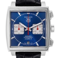 Tag Heuer Blue Stainless Steel Monaco Calibre 12 CAW2111 Men's Wristwatch 39 MM For Men -Tag Heuer Sales Shop luxury men tag heuer used watches p500175 005