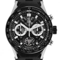 Tag Heuer Black Titanium Carrera Tourbillon Chronograph ACBF5A80 Men's Wristwatch 46 MM For Men -Tag Heuer Sales Shop luxury men tag heuer used watches p505171 002