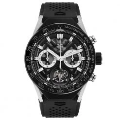 Tag Heuer Black Titanium Carrera Tourbillon Chronograph ACBF5A80 Men's Wristwatch 46 MM For Men