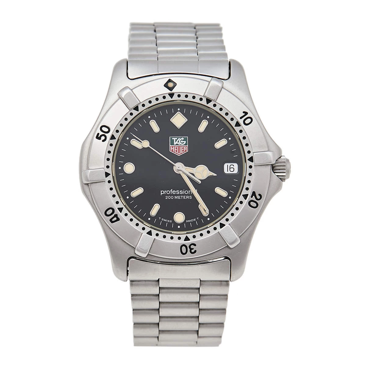 Tag Heuer Black Stainless Steel Professional WE1110-R Men's Wristwatch 38 Mm For Men 1 Tag Heuer Black Stainless Steel Professional WE1110-R Men's Wristwatch 38 Mm For Men