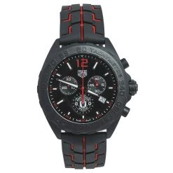 Tag Heuer Black PVD Coated Stainless Steel Formula 1 Manchester United Edition CAZ101J Men's Wristwatch 43 Mm For Men