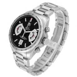 Tag Heuer Black Stainless Steel Grand Carrera Automatic CAV511A Men's Wristwatch 43 MM For Men -Tag Heuer Sales Shop luxury men tag heuer used watches p564683 006