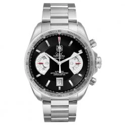 Tag Heuer Black Stainless Steel Grand Carrera Automatic CAV511A Men's Wristwatch 43 MM For Men
