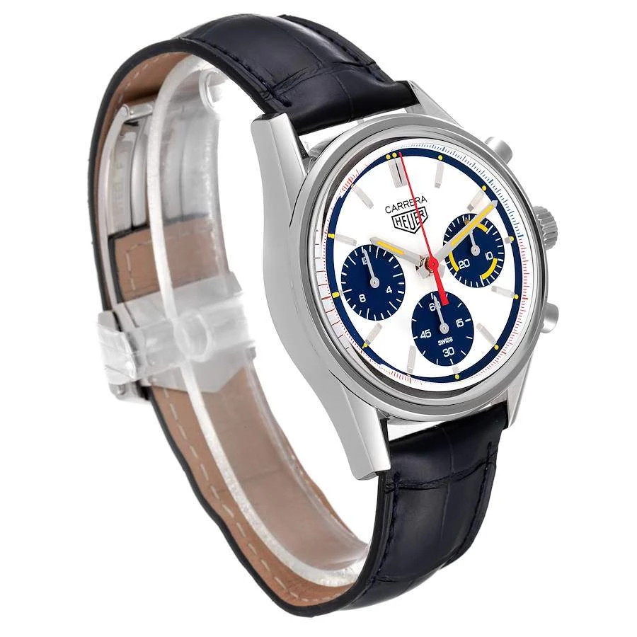 Tag Heuer White Stainless Steel Carrera 160 Years Anniversary CBK221C Men's Wristwatch 39MM For Men 6 Tag Heuer White Stainless Steel Carrera 160 Years Anniversary CBK221C Men's Wristwatch 39MM For Men - Image 6