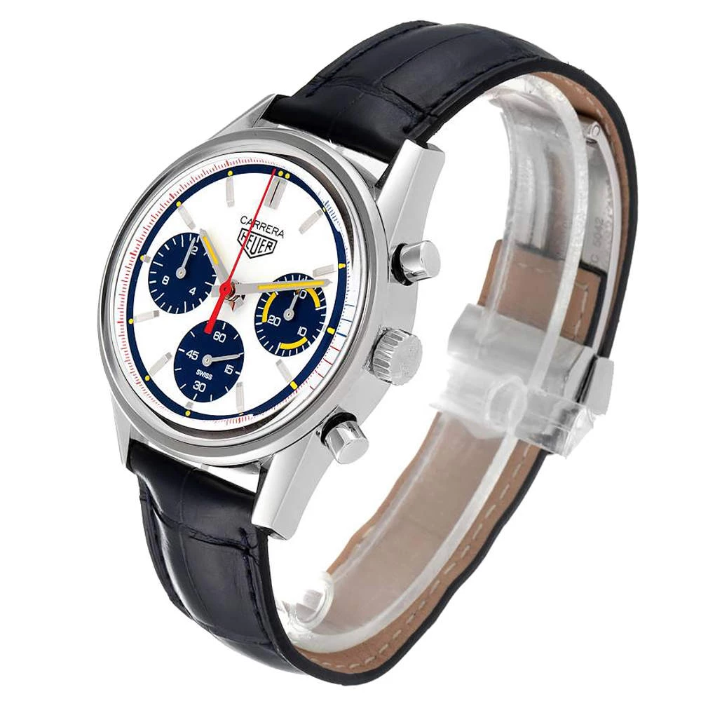 Tag Heuer White Stainless Steel Carrera 160 Years Anniversary CBK221C Men's Wristwatch 39MM For Men 7 Tag Heuer White Stainless Steel Carrera 160 Years Anniversary CBK221C Men's Wristwatch 39MM For Men - Image 7