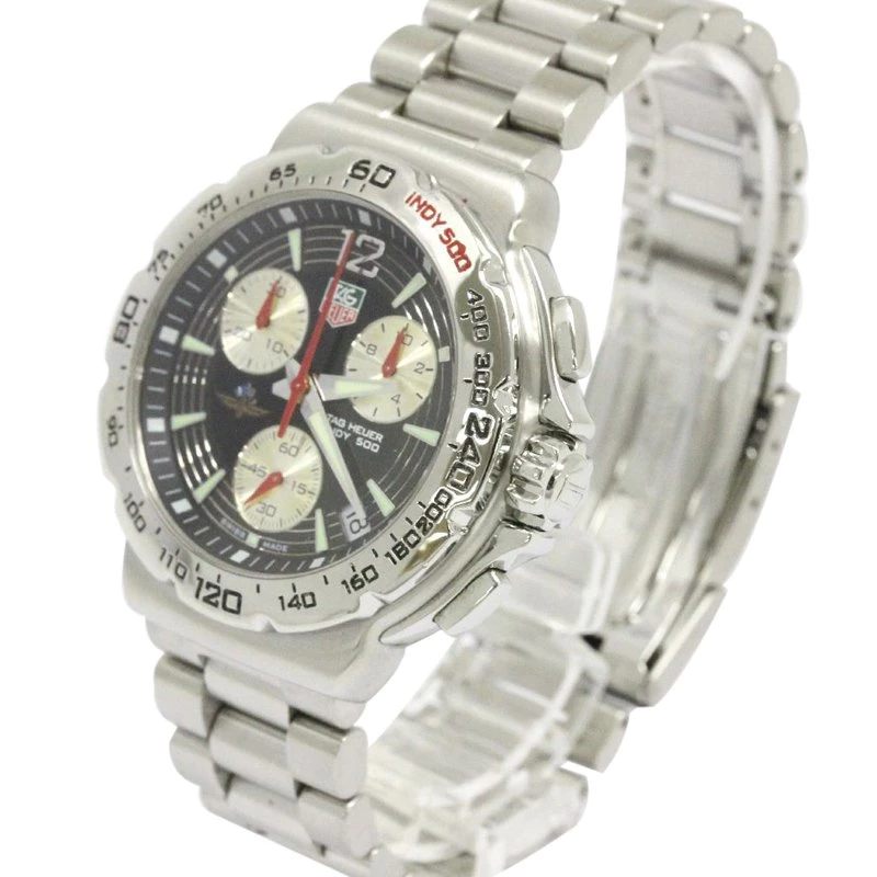Tag Heuer Black Stainless Steel Formula 1 Indy 500 Men's Wristwatch 42MM For Men 1 Tag Heuer Black Stainless Steel Formula 1 Indy 500 Men's Wristwatch 42MM For Men