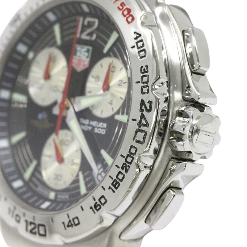 Tag Heuer Black Stainless Steel Formula 1 Indy 500 Men's Wristwatch 42MM For Men 4 Tag Heuer Black Stainless Steel Formula 1 Indy 500 Men's Wristwatch 42MM For Men - Image 4
