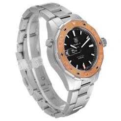 Tag Heuer Black 18K Rose Gold Stainless Steel Aquaracer WAJ2150 Men's Wristwatch 43MM For Men -Tag Heuer Sales Shop luxury men tag heuer used watches p577100 007